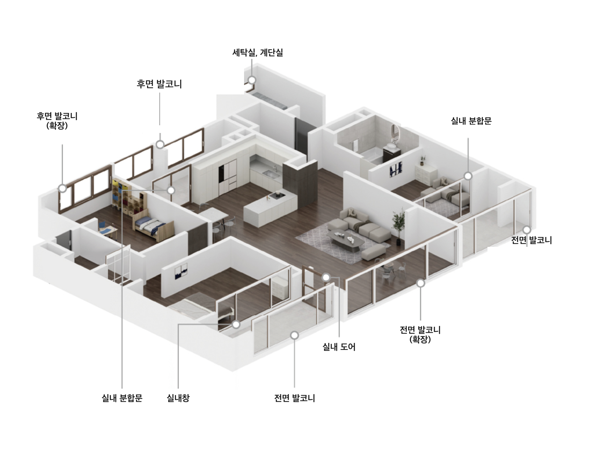 아파트 공간별 뷰프레임S 제작창 적용 위치 안내도
